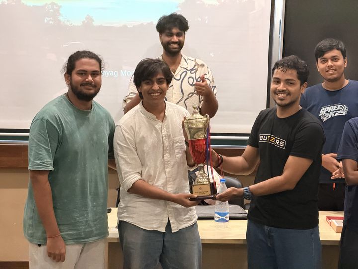 Awarding the champs of BQL 2025 - Akshay, Anand & Adarsh