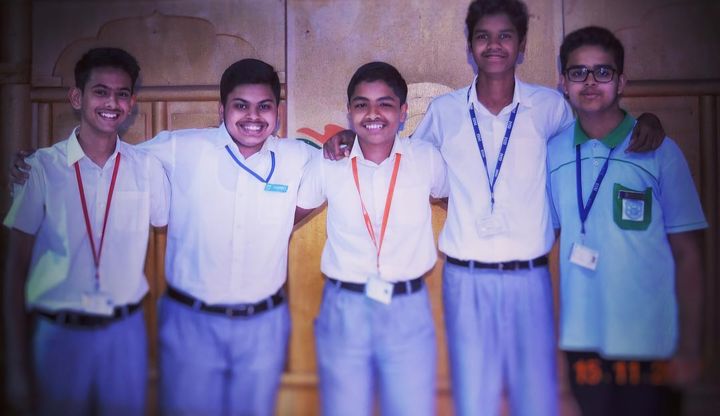 ISM Quizzers (From Left- Dhanvi, Kamal,Me, Krithivaas, Aanvik)