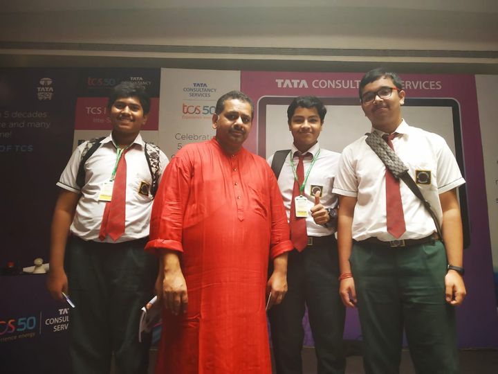 TCS IT Wiz 2019- From left-Divyanshu (my constant partner), Pickbrain, Me & Swastik
