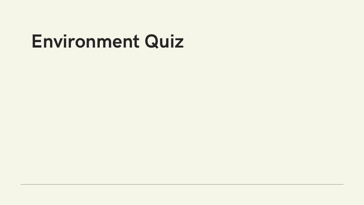 First slide of Environment Quiz 2023