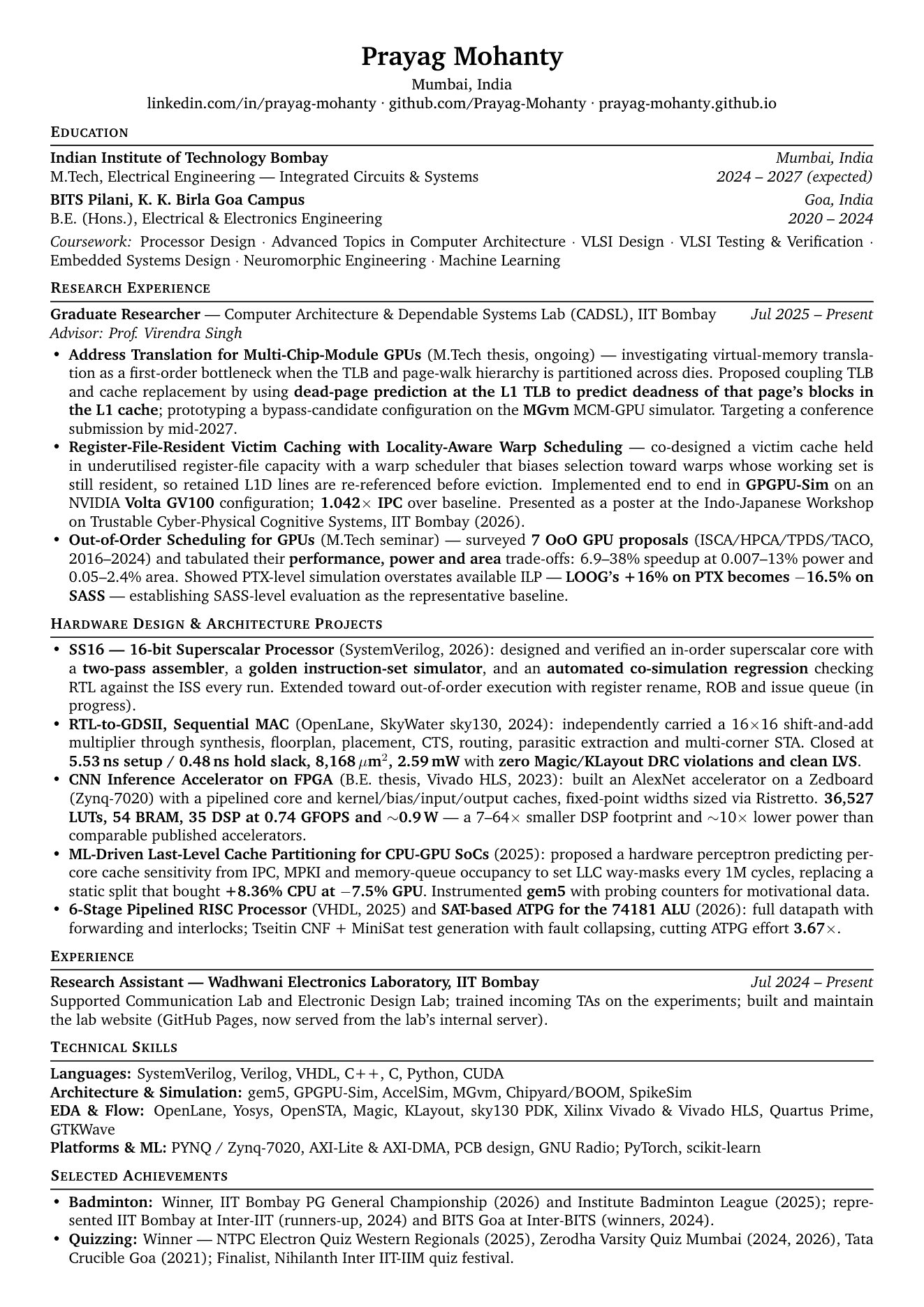 Prayag Mohanty CV