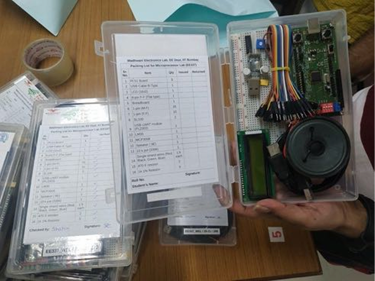 Hardware kits for the microcontrollers lab course