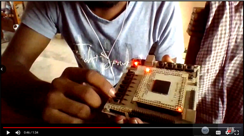 Still from a video demonstrating hardware usage