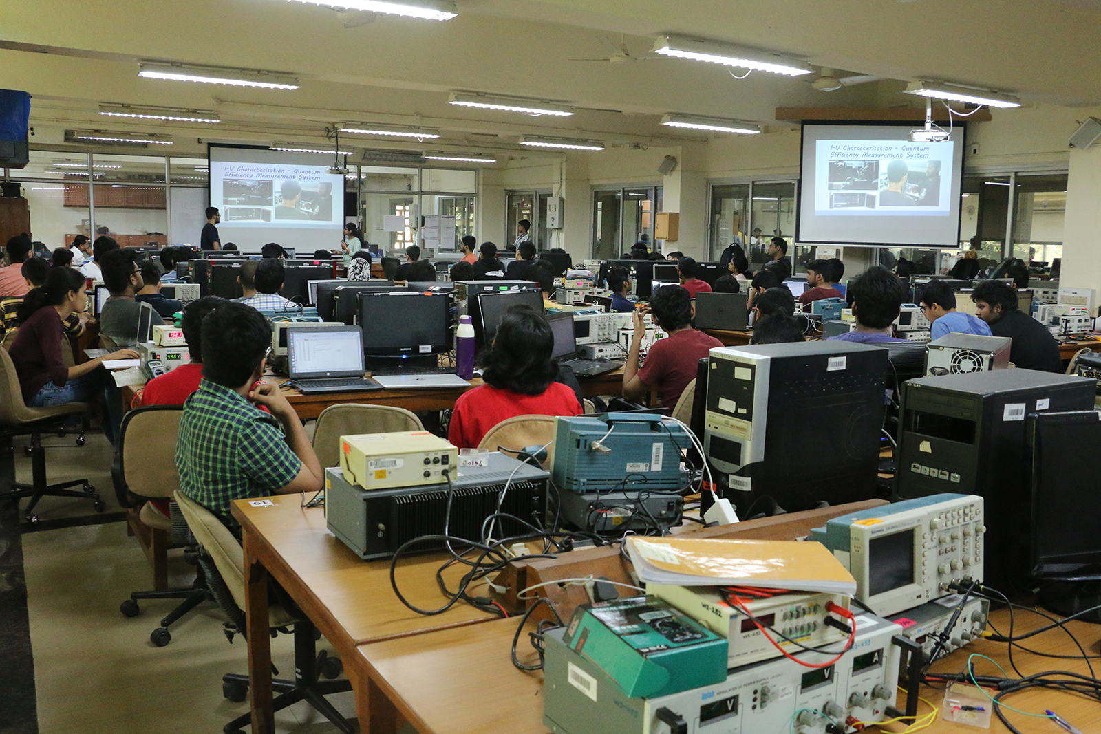 Students during a lab session
